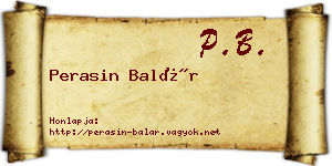 Perasin Balár névjegykártya